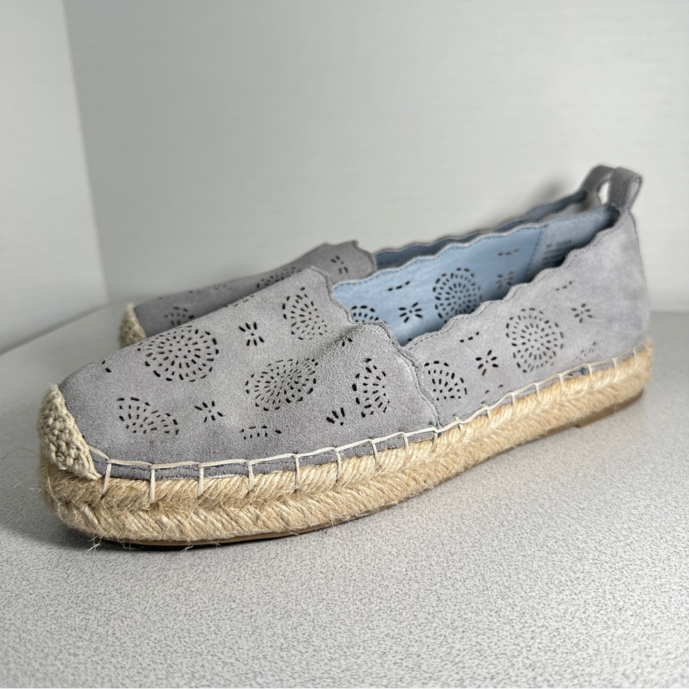 NEW Crown Vintage Gray Espadrille Slip-Ons with Perforated Design